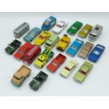 Twenty-two Matchbox 1-75 series diecast model vehicles c1968 including Ford Zodiac, Lamborghini