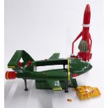 Two Thunderbird vehicles Thunderbird 3 with sounds, Thunderbird 2 with Thunderbird 4 inside.