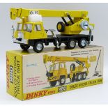 Dinky Toys diecast model Coles Hydra Truck 150T with yellow cab and crane, black chassis and