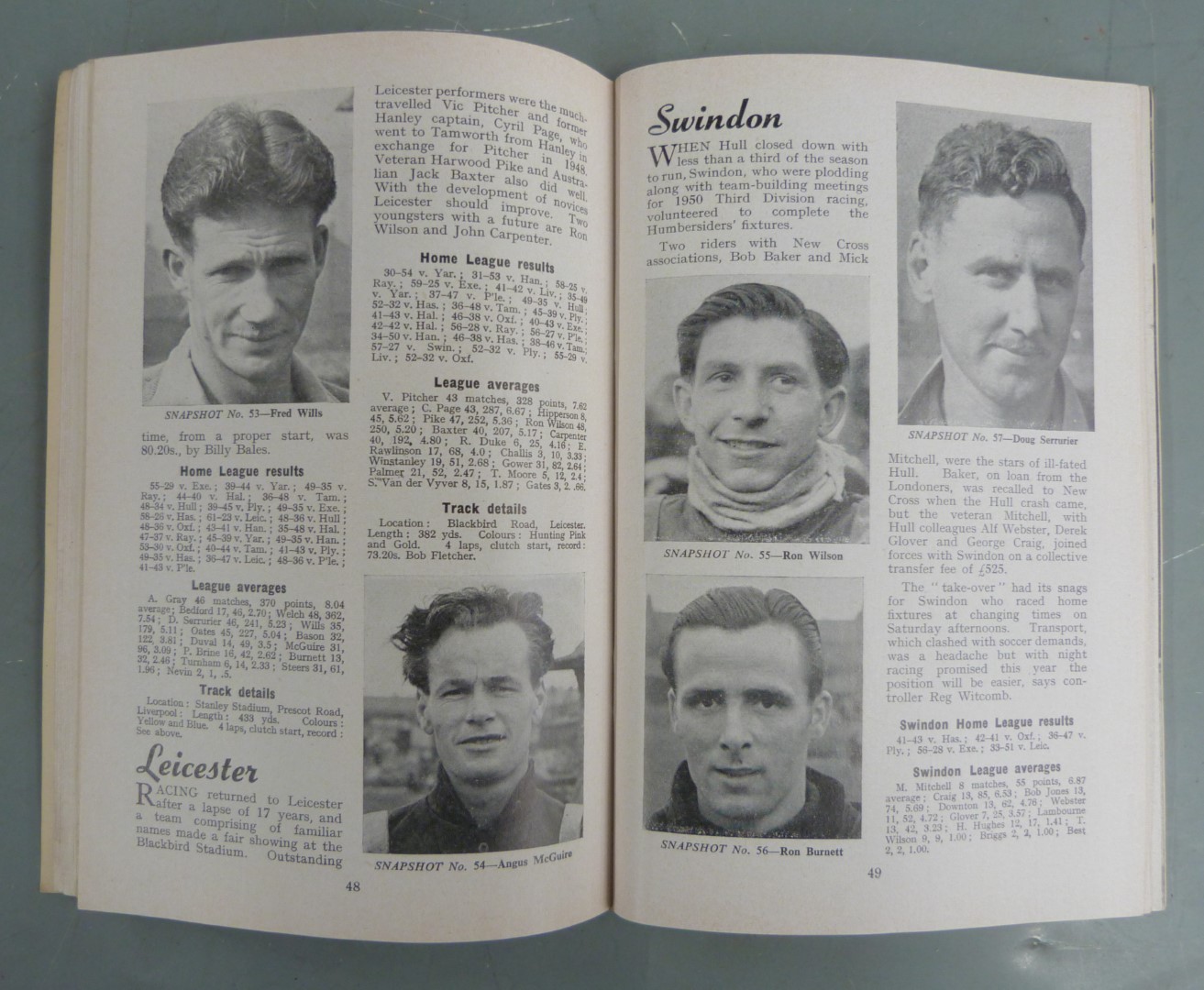 Six 1949 /1950s Speedway annuals including Stenners, Evening World and a Broadside to Fame booklet - Image 2 of 2