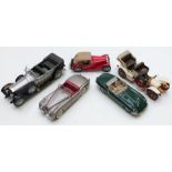 Five Franklin and Danbury Mint diecast model vehicles 1961 Jaguar E-type, 1925 Rolls Royce Silver