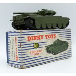 Dinky Supertoys diecast model Centurion Tank with green body and hubs and rubber tracks, 651, in