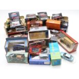 Forty Matchbox, Schuco, ERTL, Elicor, Monogram, Rio and similar diecast model vehicles, all in