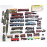 A collection of Hornby, Tri-ang and similar 00 gauge locomotives, coaches and wagons, some in