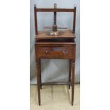 A 19thC mahogany press with single drawer, W42 x D24 x H112cm