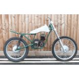 Classic trials bike, possibly Sprite, with Villiers two stroke single cylinder engine, no frame