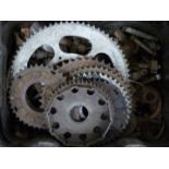 Motorbike parts including gears and clutch sprockets