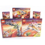 Five Lego Mars Mission construction sets Switch Fighter 7647, ETX Alien Strike 7693, Trike 7694,