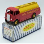 Dinky Toys diecast model A.E.C Tanker with red cab, yellow tank and hubs and Shell Chemicals Limited