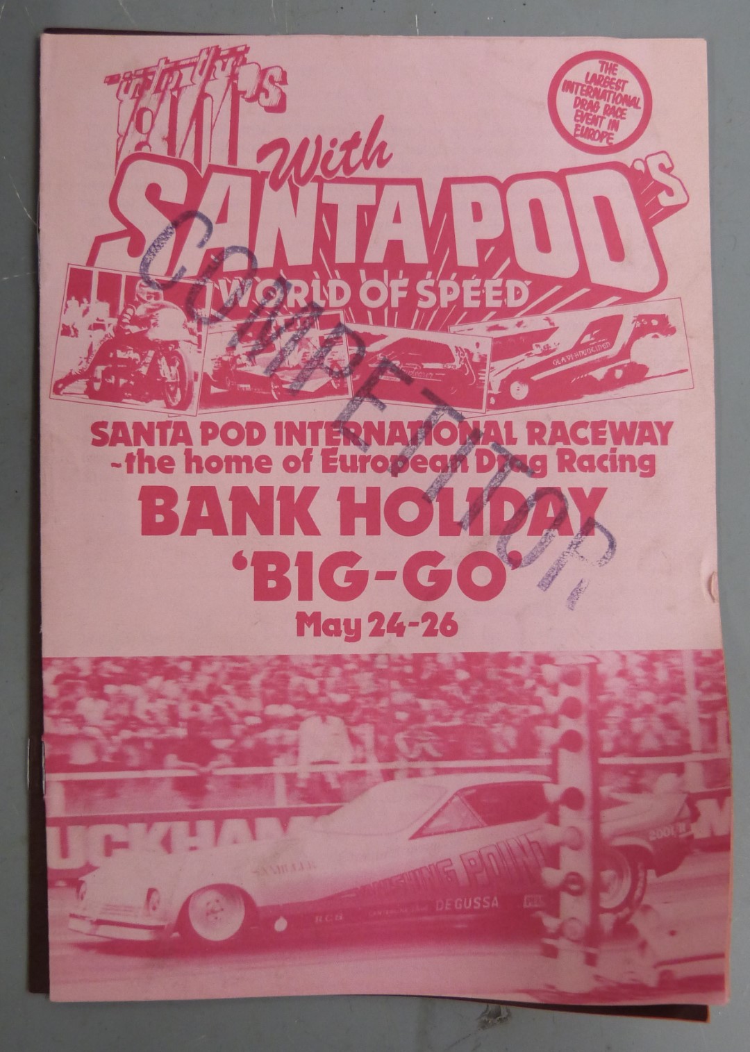 Mainly 1970's drag racing ephemera including Santa Pod Raceway certificates of speed, programmes, - Image 2 of 3