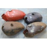 Four motorbike petrol tanks