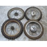 Four competition motorbike wheels