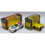 Two Corgi Toys diecast model vehicles Ferrari Daytona 365 GTB/4 323 and Thwaites Tusker Skip