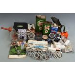 Motoring collectables to include Cirencester Car Club badge, Castrol Oil jug and tins, timing light,