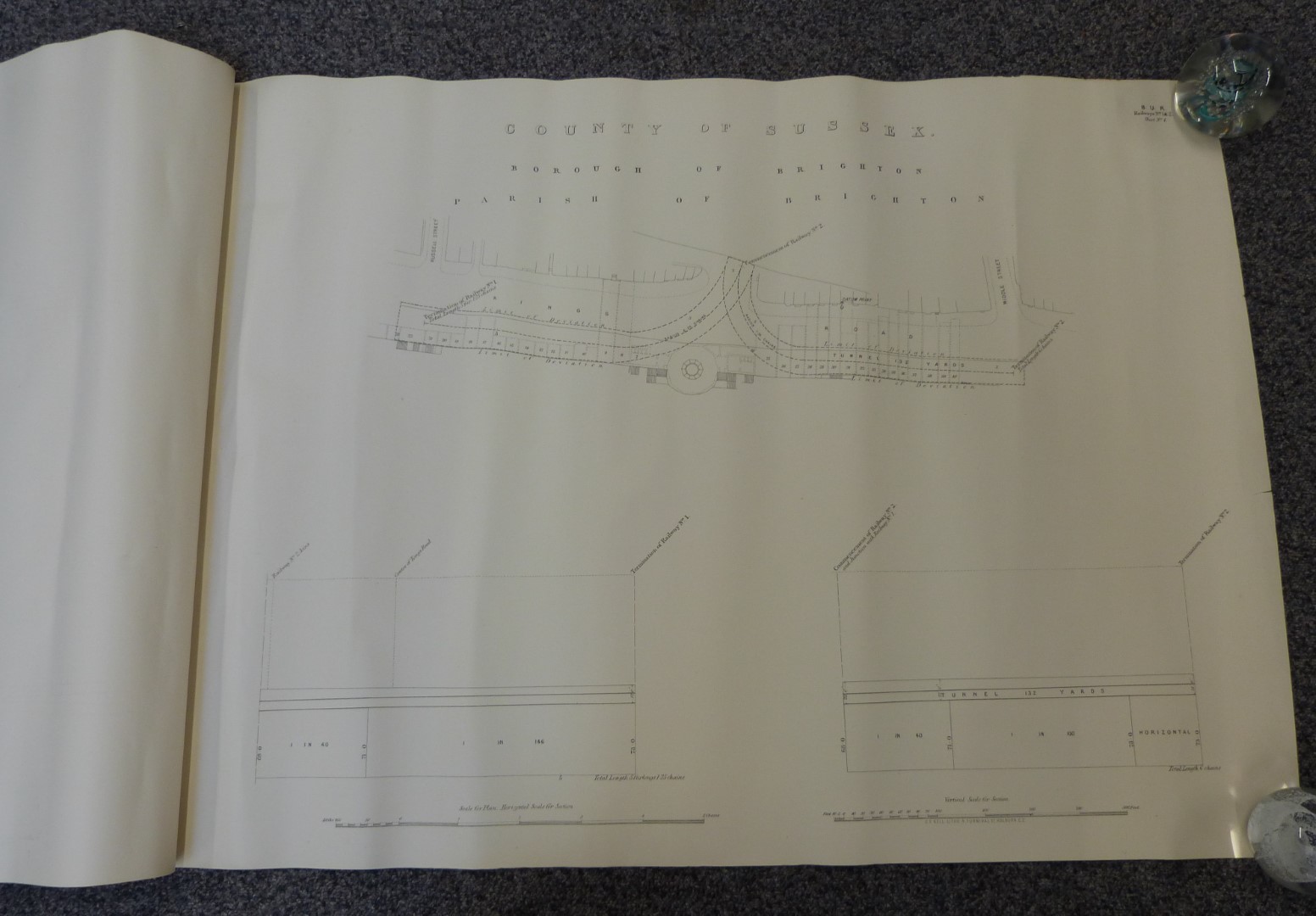 Two bound books of plans and sections relating to the Brighton Underground railway, dated 1898, by - Image 4 of 4