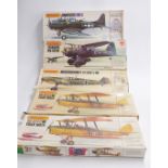 Six Matchbox 1:32 scale model aeroplane kits including Douglas Dauntless PK-503, Westland Lysander