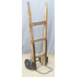 Vintage ash sack truck with printed "Trumans" to stretcher, H 136cm