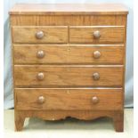 Victorian mahogany chest of two over three graduated drawers, W98 x D51 x H107cm