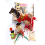 Two Sindy dolls, two Barbie dolls and various outfit's and accessories including Sindy's Horse in