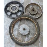 Three DOT and Yamaha motorbike wheels