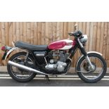 1977 Triumph Trident T160 750cc three cylinder motorbike, registration number TAD 139R, odometer