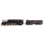 Bachmann N gauge model railway Northern 4-8-4 locomotive 5605 & 52 tender, 58066, in original box.