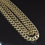 A 9ct gold curb link necklace, 62.9g, length 56cm
