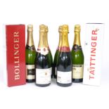 Eight bottles of assorted Champagne including two Bollinger Special Cuvée, Nicolas Feuillatte, Pol