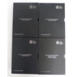 Royal Mint UK proof coin sets comprising 2017, 2018, 2019 and 2020, cased with certificates