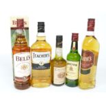 Four bottles of whisky comprising Teacher's, Bell's and Grant's all 70cl and 40% and Jameson 350ml