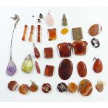 A collection of agate sections including Victorian examples