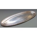 Christofle silver plated oval serving platter with beaded rim, 70 x 27cm