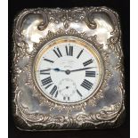 J C Vickery Goliath type keyless winding open faced pocket watch with inset subsidiary seconds dial,