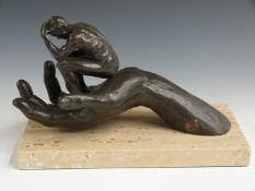Lorenzo Quina (Spanish) limited edition (869/999) bronzed sculpture 'La Mano De Dios/ Hand of