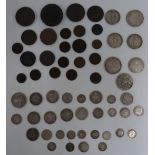 A collection of Georgian, Victorian and Edwardian silver coinage, approximately 181g together with a