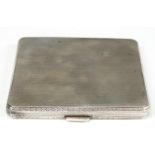 Elkington Art Deco hallmarked silver cigarette case with engine turned exterior and interior,