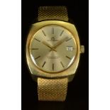 Bucherer 18ct gold gentleman's automatic wristwatch with date aperture gold hands, two-tone baton