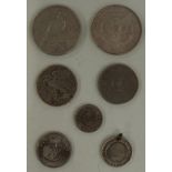 USA dollars comprising 1884 Morgan and a 1921 Liberty example, together with a 1981 half dollar etc