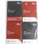 Royal Mint UK Annual coin sets comprising 2013, 2014, 2015 and 2016, packs still sealed