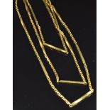 A 9ct gold necklace made up of oval and rectangular links, 11.4g, length 64cm