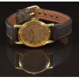 Omega ladies wristwatch ref. 511.0411 with black hands, two-tone baton hour markers, gold dial, gold