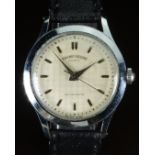 Favre-Leuba gentleman's automatic wristwatch with silver dauphine hands, silver hour and minute