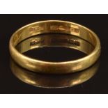 A 22ct gold wedding band/ ring, size W, 3.6g