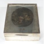 George V hallmarked large silver cigar, cigarette or similar box, London 1927, maker Cornelius