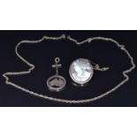 A 9ct gold Australia pendant, 9ct gold cross, cameo brooch and 9ct gold chain, 3.8g, length 50cm