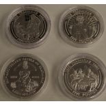 Four silver Battle of Trafalgar 1805-2005 commemorative crowns