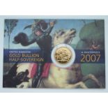 2007 gold half sovereign, in Royal Mint Gold Bullion presentation pack