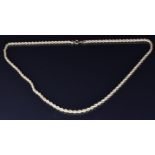 A 9ct gold rope twist necklace, 4.1g, length 44cm