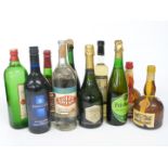 Ten bottles of mixed alcohol including Grand Marnier Cordon Jaune 70cl 40% vol, Doornkaat Schnapps