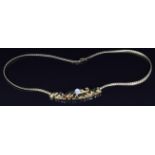Franz Hirner 18ct gold necklace in the form of elephants set with diamonds, 35.3g